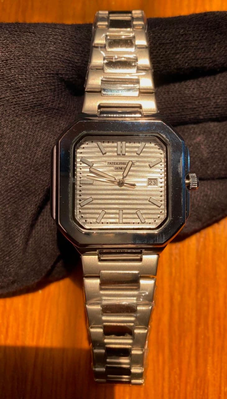 Patek Philippe Nautilus Style Silver Dial Stainless Steel Watch